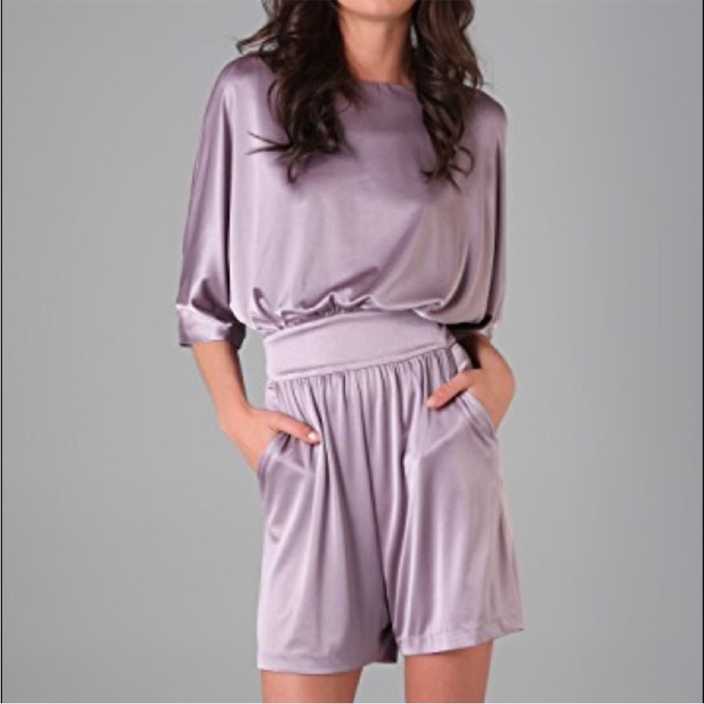 Halston Heritage Silky Lavender Jumpsuit